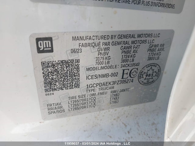 Chevrolet Silverado 1500 2023 1GCPDAEK3PZ305274 Image 9