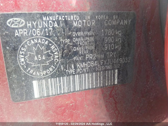 Hyundai ELANTRA GL 2018 KMHD84LFXJU449032 Image 9