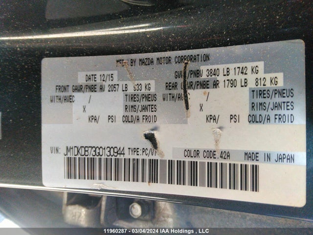 JM1DKDB73G0130944 Mazda CX-3