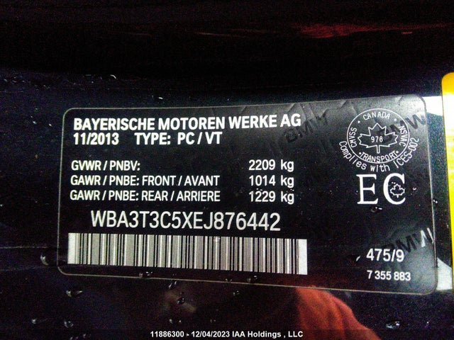 Aukcja sprzedaży 2014 Bmw 4 Series 435i, vin: WBA3T3C5XEJ876442, numer aukcji: 11886300