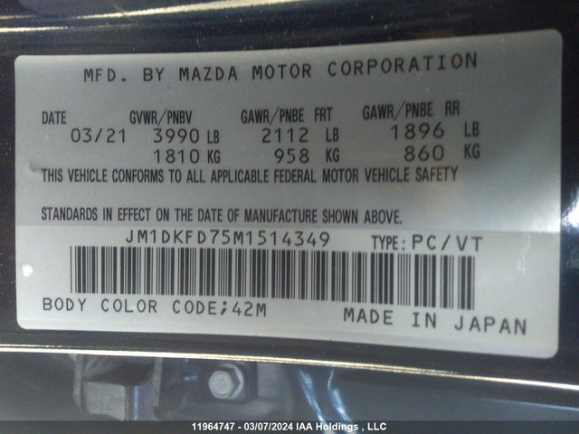 JM1DKFD75M1514349 Mazda CX-3
