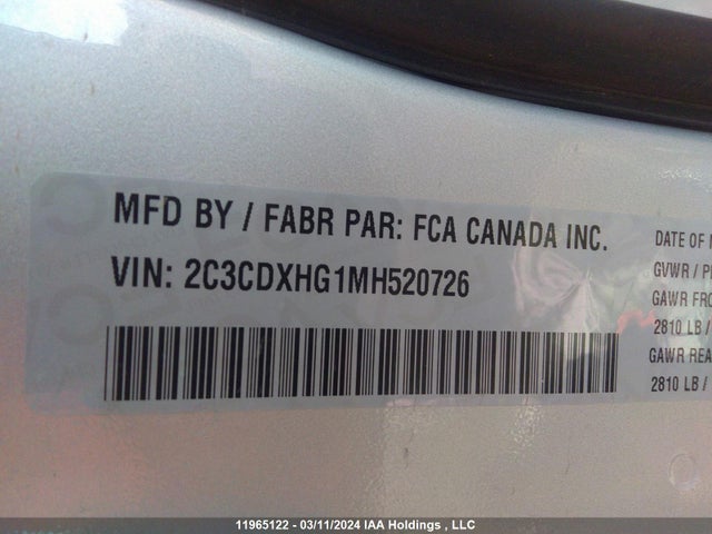 2C3CDXHG1MH520726 Dodge Charger