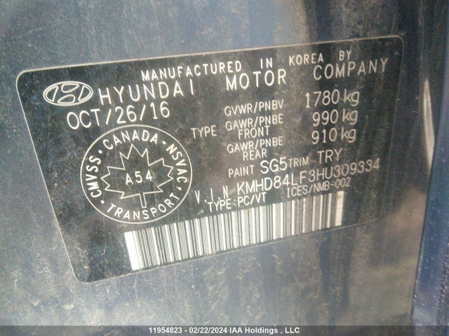 Hyundai ELANTRA GL 2017 KMHD84LF3HU309334 Image 9