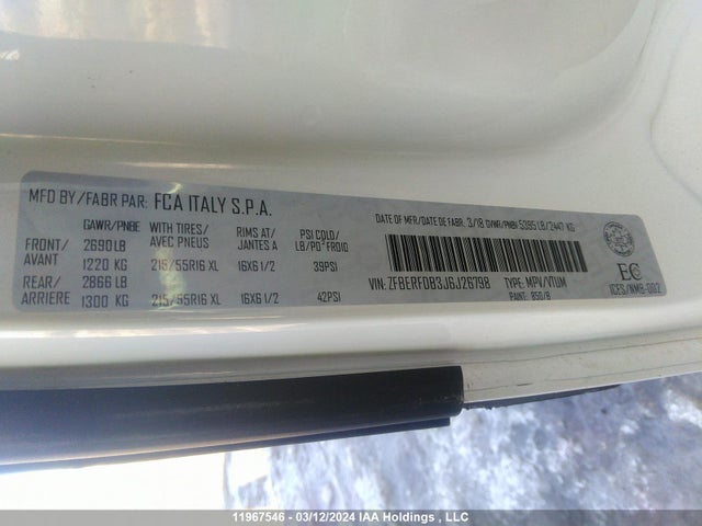 ZFBERFDB3J6J26798 RAM Promaster City Tradesman Slt