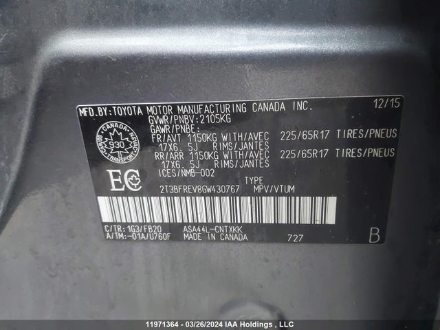Toyota RAV4 LE 2016 2T3BFREV8GW430767 Image 9