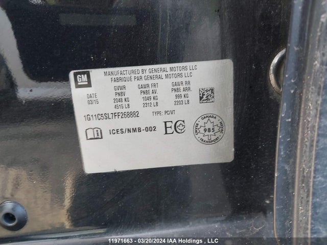 1G11C5SL7FF268882 Chevrolet Malibu