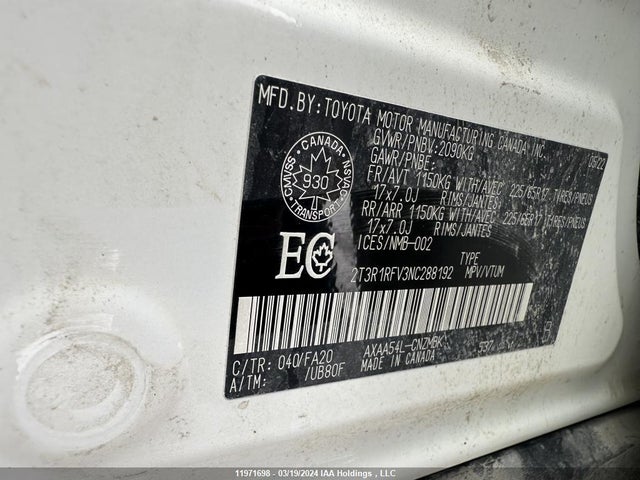 Toyota Rav4 Xle 2022 2T3R1RFV3NC288192 Image 10