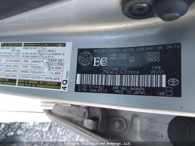 Toyota COROLLA IM 2017 JTNKARJE7HJ525904 Image 9