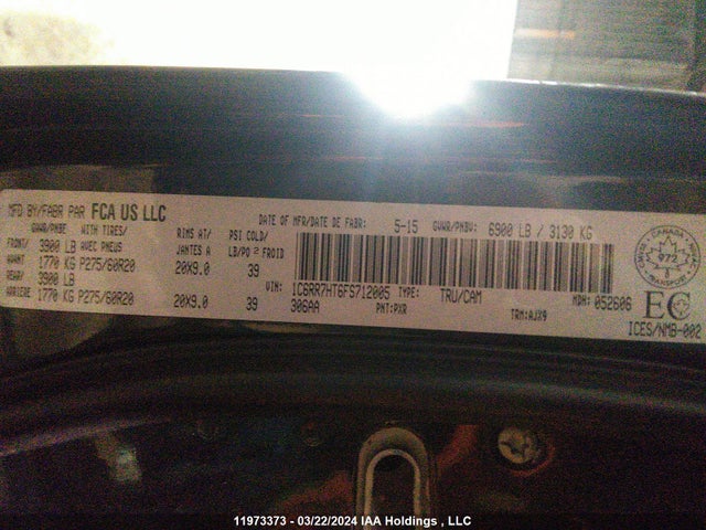1C6RR7HT6FS712005 RAM 1500 Sport