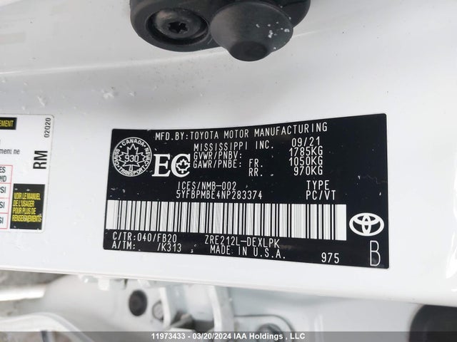 Toyota COROLLA LE 2022 5YFBPMBE4NP283374 Image 9
