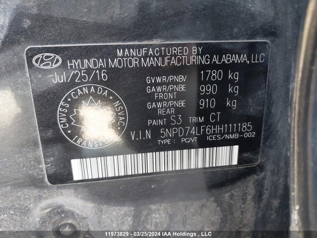 Hyundai Elantra Le 2017 5NPD74LF6HH111185 Image 9