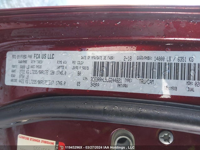 3C63RRHL5JG244821 RAM 3500 Slt