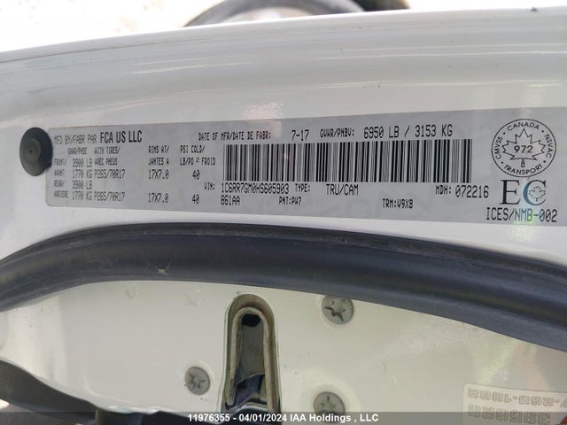 1C6RR7GM0HS605903 RAM 1500 Slt