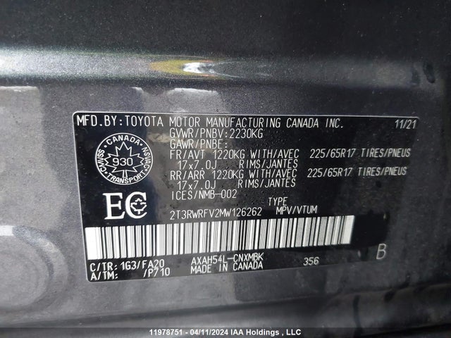 Toyota Rav4 Xle 2021 2T3RWRFV2MW126262 Image 9