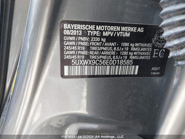 5UXWX9C56E0D18585 BMW X3 Xdrive28i