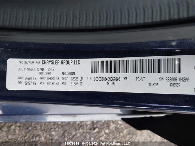 Продаж на аукціоні авто 2013 Chrysler 200 Lx, vin: 1C3CCBAB4DN667800, номер лоту: 11979914