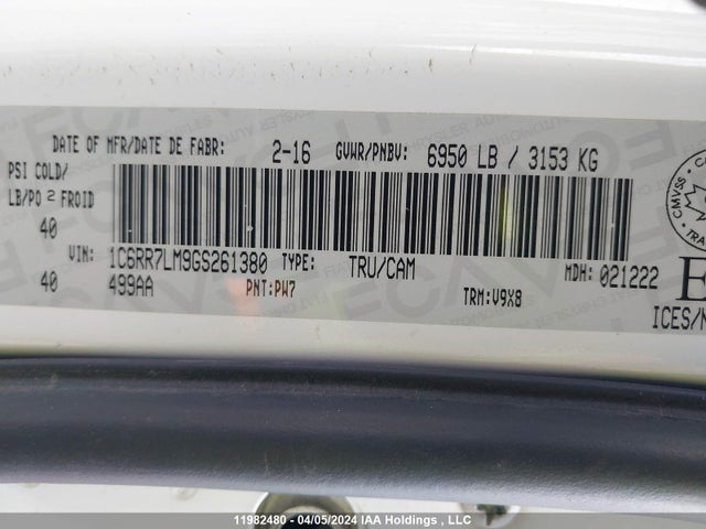 1C6RR7LM9GS261380 RAM 1500 Slt