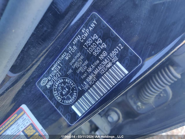 Hyundai Elantra 2021 KMHLM4AG3MU188012 Image 10