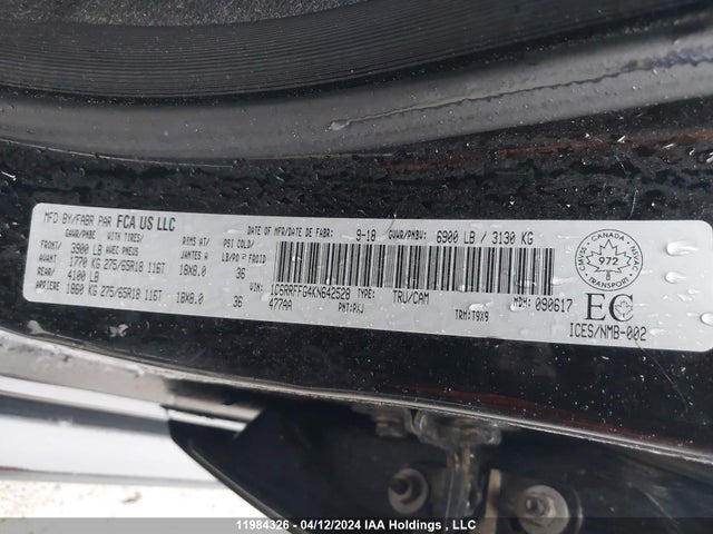 1C6RRFFG4KN642528 RAM 1500 Big Horn/lone Star