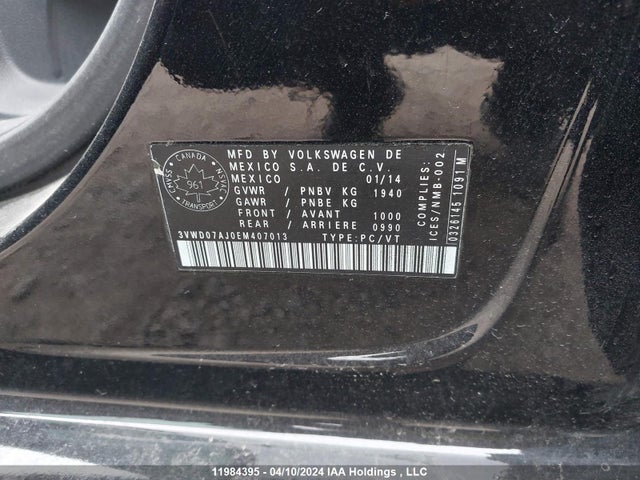 3VWD07AJ0EM407013 Volkswagen Jetta