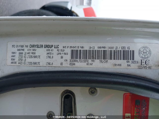 3C63RRHL7EG159761 RAM 3500 Slt