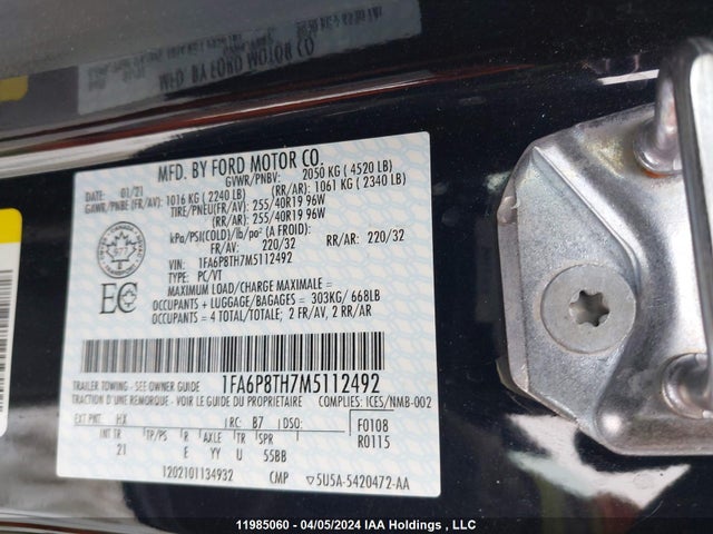 Ford Mustang 2021 1FA6P8TH7M5112492 Image 9
