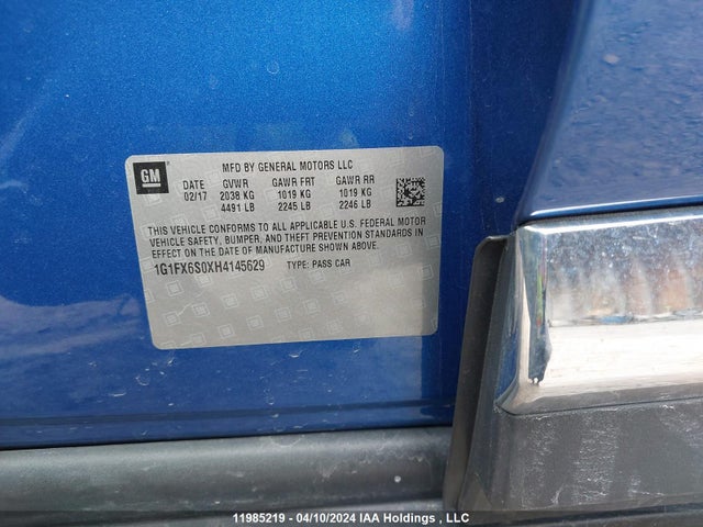 Chevrolet Bolt Ev Premier 2017 1G1FX6S0XH4145629 Image 9