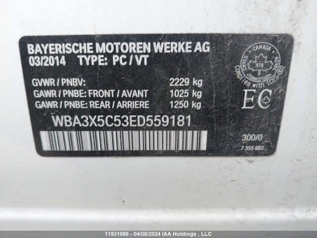 WBA3X5C53ED559181 BMW 3 SERIES GRAN TURISMO