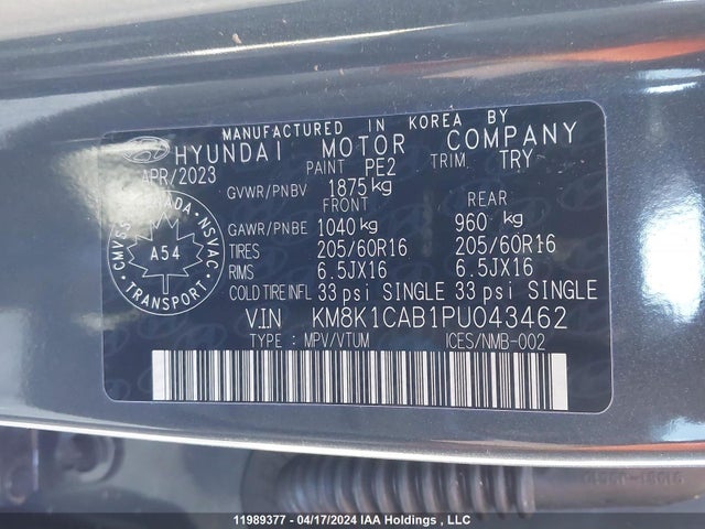 Hyundai Kona Essential 2023 KM8K1CAB1PU043462 Image 9