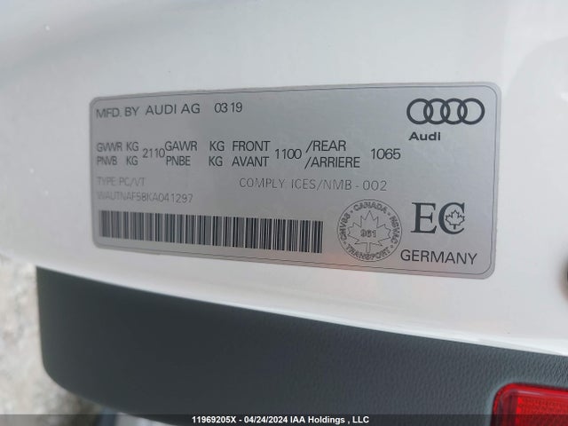 Audi A5 2019 WAUTNAF58KA041297 Image 9