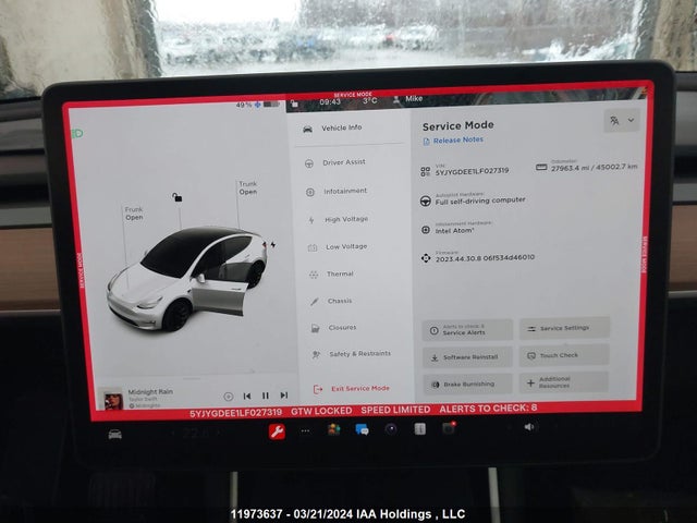 5YJYGDEE1LF027319 Tesla Model Y