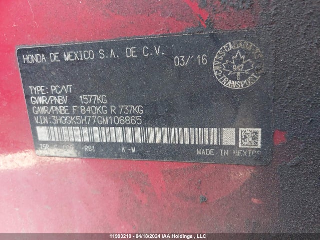 Honda Fit 2016 3HGGK5H77GM106865 Image 9
