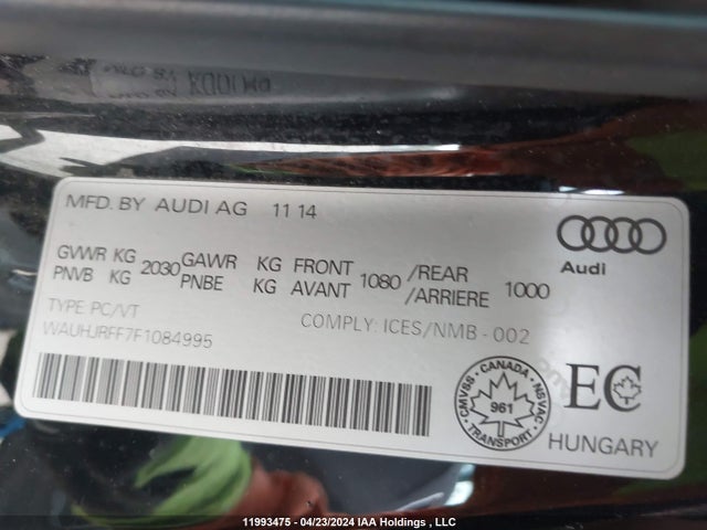 Audi A3 2015 WAUHJRFF7F1084995 Image 9