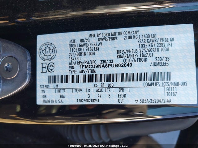 Ford Escape St-line Select 2023 1FMCU9NA6PUB02649 Image 9