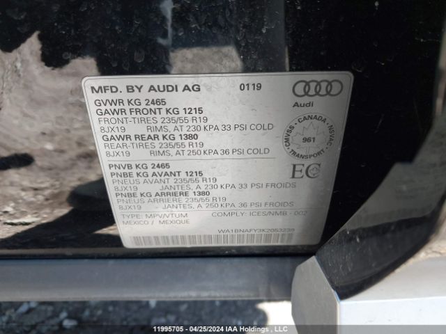 WA1BNAFY3K2053239 Audi Q5