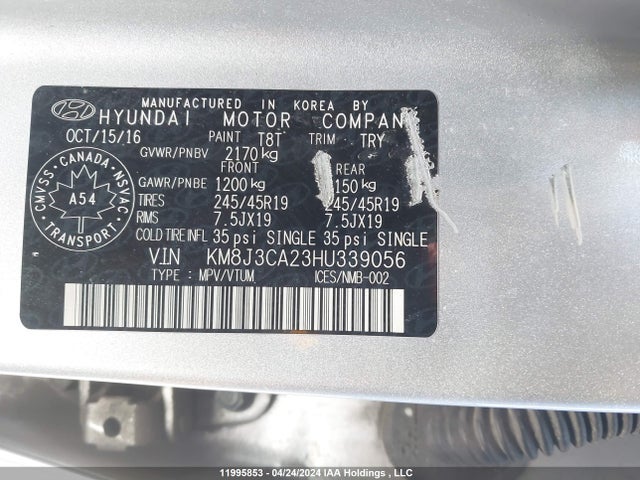 Hyundai TUCSON SE 2017 KM8J3CA23HU339056 Image 9