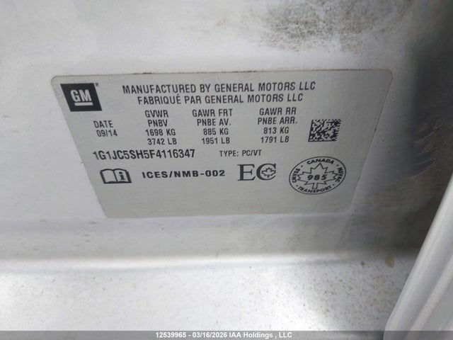 CHEVROLET SONIC LT AUTO - 9