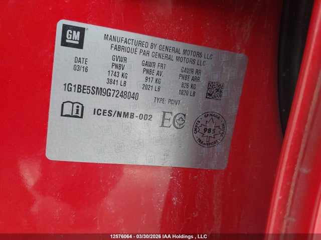 CHEVROLET CRUZE LT AUTO - 9