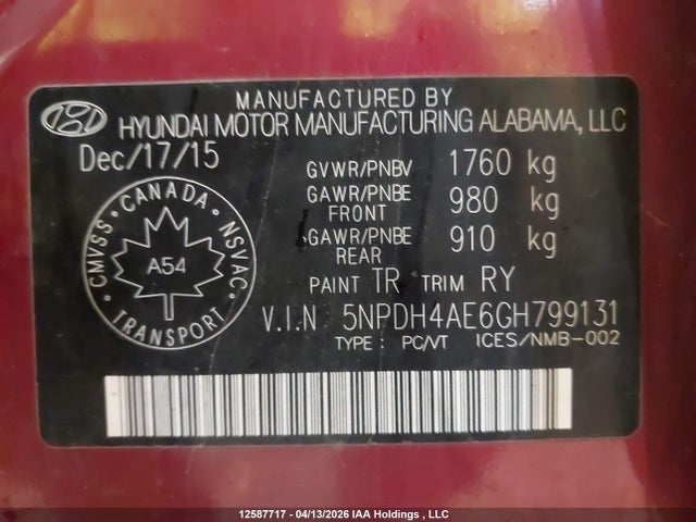 HYUNDAI ELANTRA SE/SPORT/LIMITED - 9