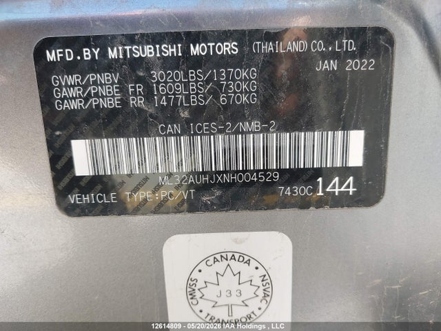 2022 Mitsubishi MIRAGE ES/LE 照片 9