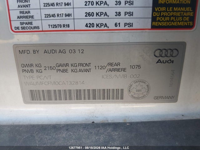 صورة 9 لـ 2012 AUDI A3 PREMIUM PLUS