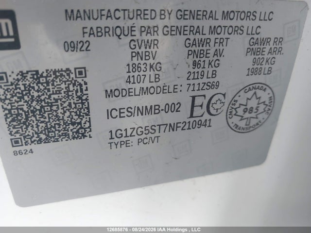 2022 Chevrolet MALIBU RS 照片 9