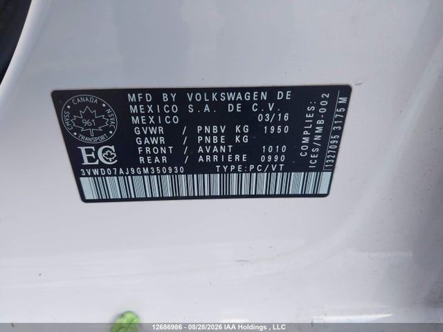 2016 Volkswagen JETTA COMFORTLINE 照片 9