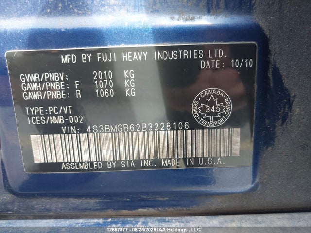 2011 Subaru LEGACY 2.5I PREMIUM 照片 9