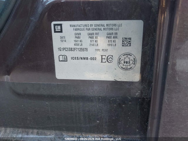 2015 Chevrolet CRUZE LT — фото 9