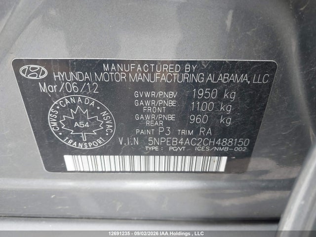 2012 Hyundai SONATA GL 照片 9