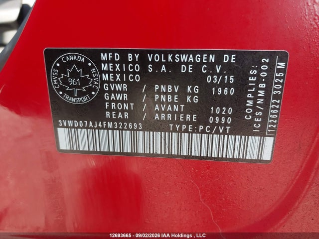 2015 Volkswagen JETTA SE 照片 9