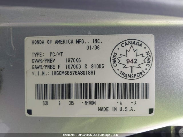 2006 Honda ACCORD EX V6 缩略图 20