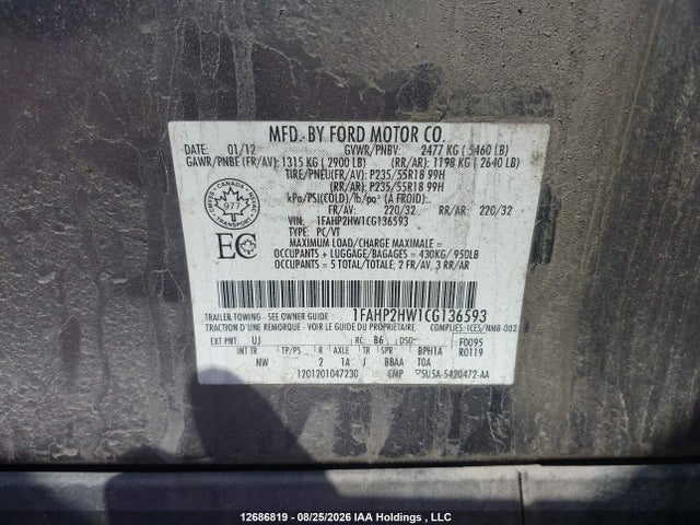 صورة 9 لـ 2012 FORD TAURUS SEL