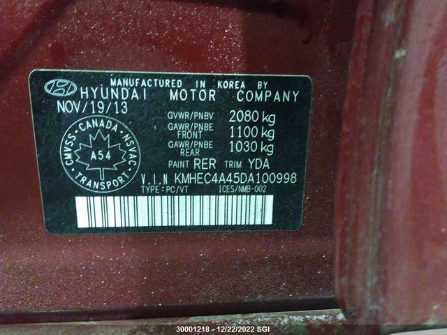Hyundai SONATA HYBRID 2013 KMHEC4A45DA100998 Image 9